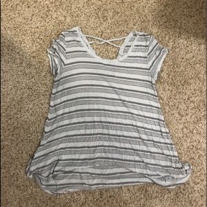 Gray/white striped shirt